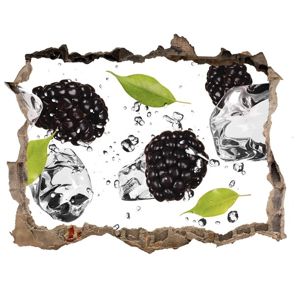 Finto buco nel muro 3D Esplosione di frutta nel cemento