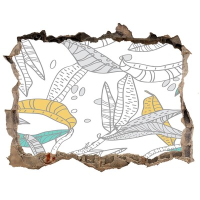 Finto buco nel muro 3D Un'oasi tropicale in mezzo al cemento