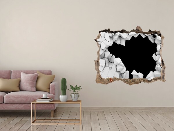 Finto buco nel muro 3D Un muro crollato affacciato sul vuoto