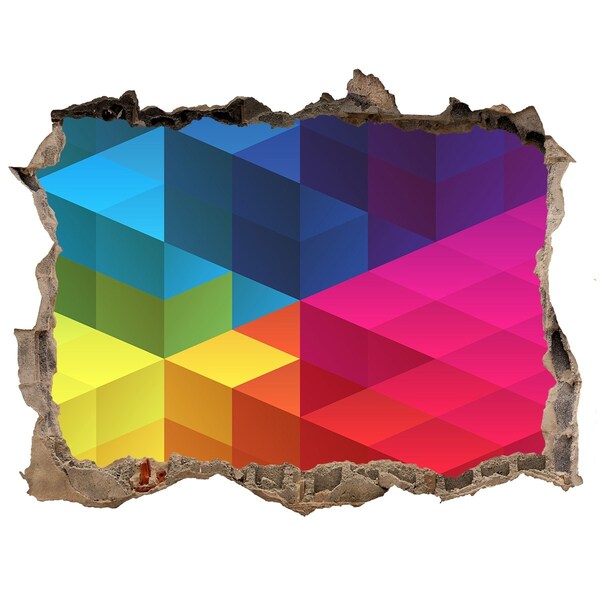 Sticker buco nel muro Illusione colorata dello spazio