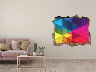 Sticker buco nel muro Illusione colorata dello spazio