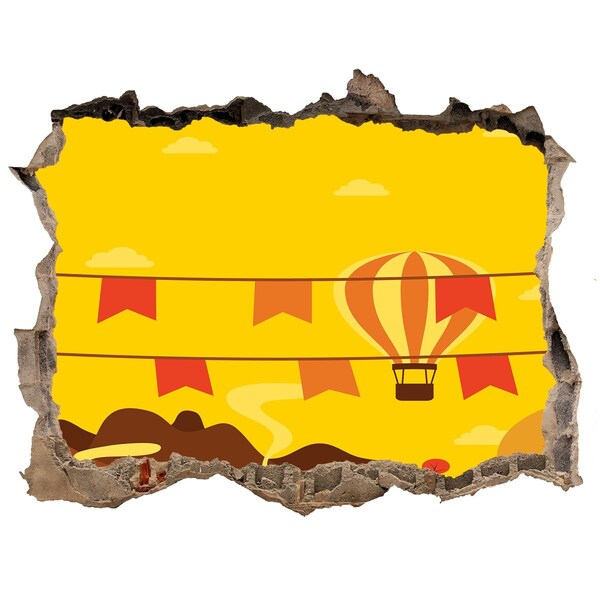 Sticker buco nel muro Paesaggio di mongolfiere tra le montagne