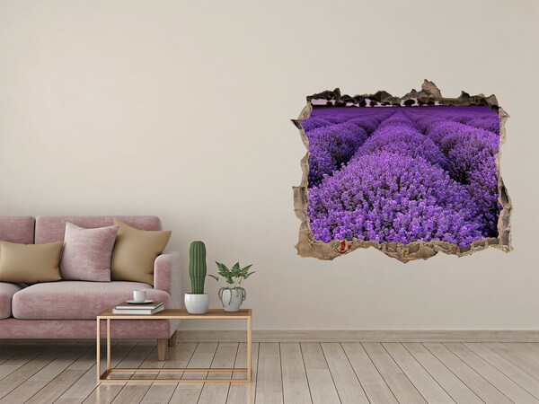Finto buco nel muro 3D Un campo di lavanda in piena fioritura