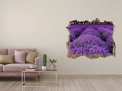 Finto buco nel muro 3D Un campo di lavanda in piena fioritura