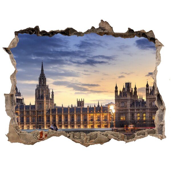 Finto buco nel muro 3D Tramonto su Londra