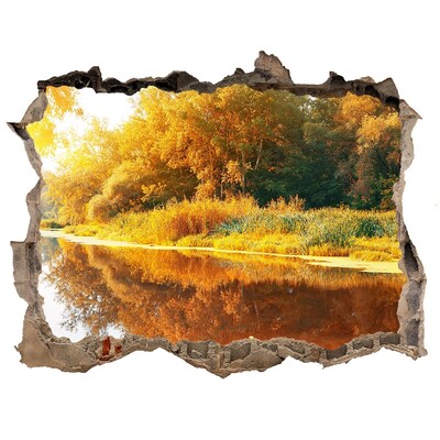 Sticker buco nel muro Paesaggio autunnale lungo il fiume