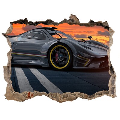 Finto buco nel muro 3D Un'auto da corsa in pista