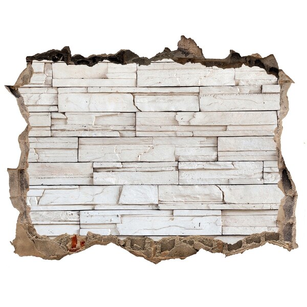 Sticker buco nel muro Un muro danneggiato con finitura in pietra