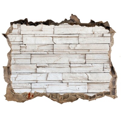Sticker buco nel muro Un muro danneggiato con finitura in pietra