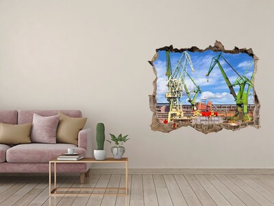 Finto buco nel muro 3D Porto industriale in funzione