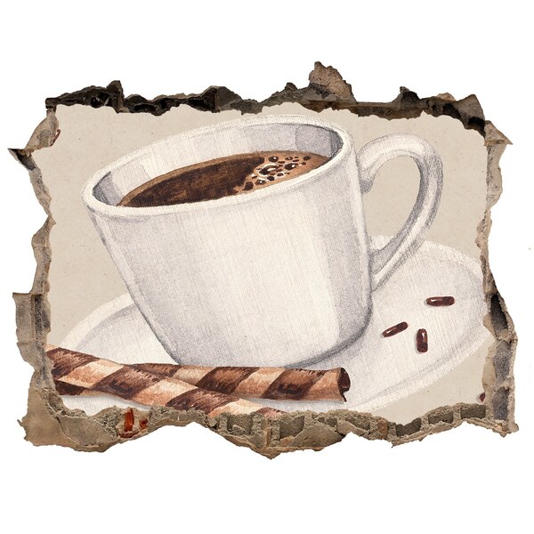 Adesivo buco nel muro Caffè con biscotti