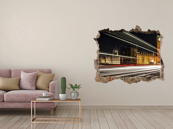 Sticker buco nel muro Monumenti londinesi di notte