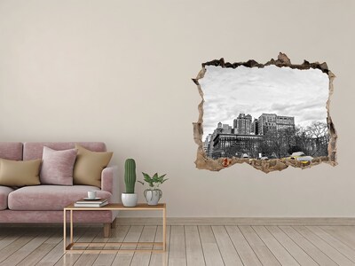 Adesivo buco nel muro I taxi di New York nel paesaggio urbano