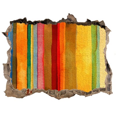 Adesivo buco nel muro Strisce colorate su un muro danneggiato