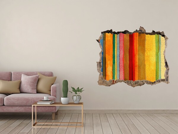 Adesivo buco nel muro Strisce colorate su un muro danneggiato