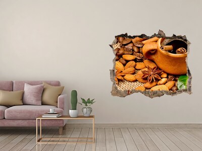 Finto buco nel muro 3D Caffè e spezie in stile rustico
