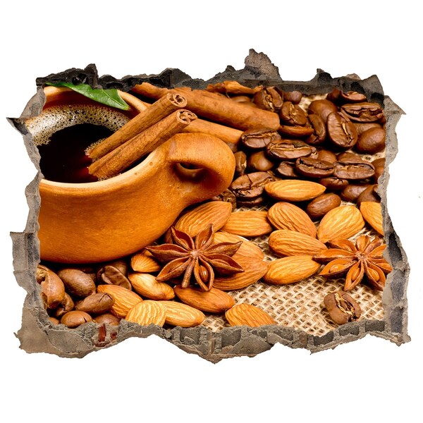 Adesivo buco nel muro Una scorpacciata di caffè in un localino nascosto.