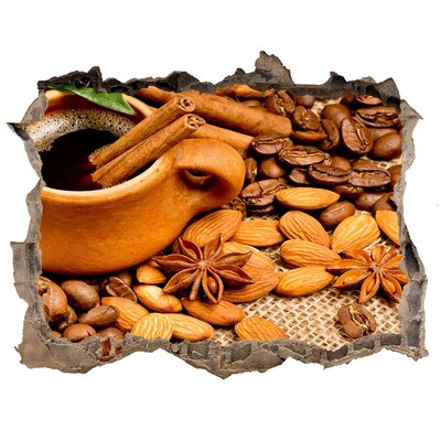 Adesivo buco nel muro Una scorpacciata di caffè in un localino nascosto.