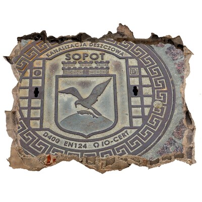 Sticker buco nel muro Sopot – Coperchio della fognatura comunale