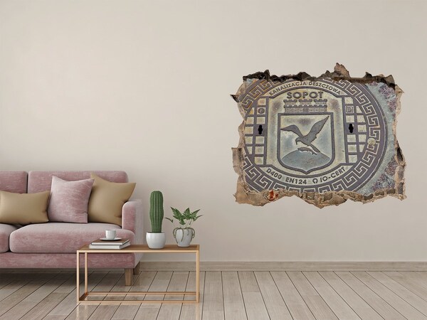 Sticker buco nel muro Sopot – Coperchio della fognatura comunale