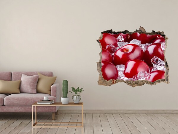 Finto buco nel muro 3D Ciliegie succose sul ghiaccio