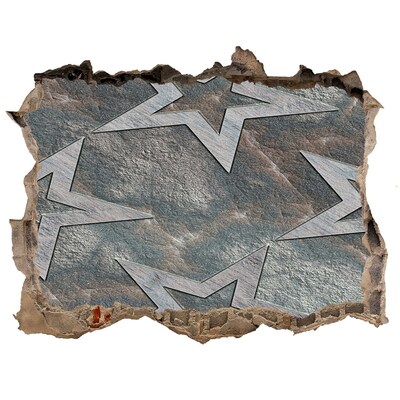 Adesivo buco nel muro Muro spezzato con stelle