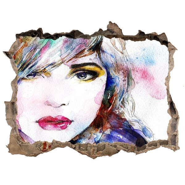 Finto buco nel muro 3D Ritratto in un muro in rovina