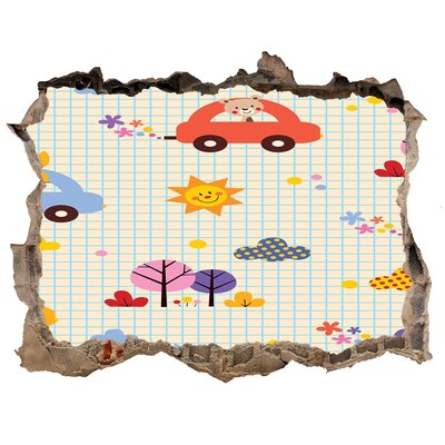 Adesivo buco nel muro Un mondo di bambini pieno di gioia