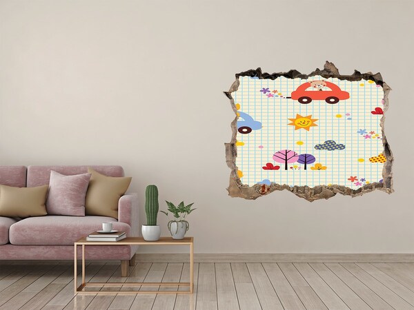 Adesivo buco nel muro Un mondo di bambini pieno di gioia