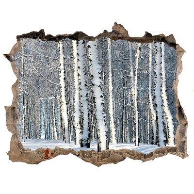 Sticker buco nel muro Foresta invernale in bianco