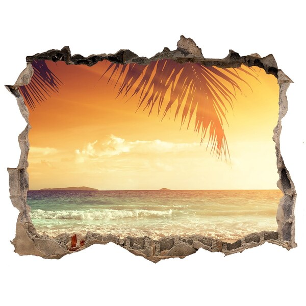 Sticker buco nel muro Spiaggia tropicale al tramonto