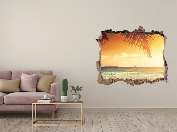 Sticker buco nel muro Spiaggia tropicale al tramonto