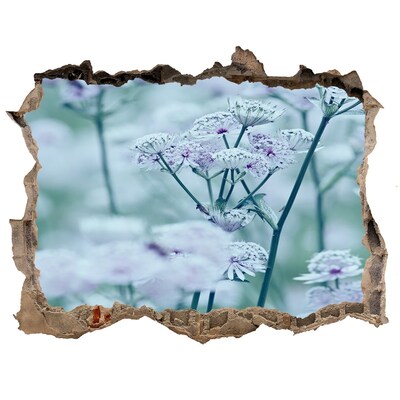 Adesivo buco nel muro Fiori tra le rovine del muro