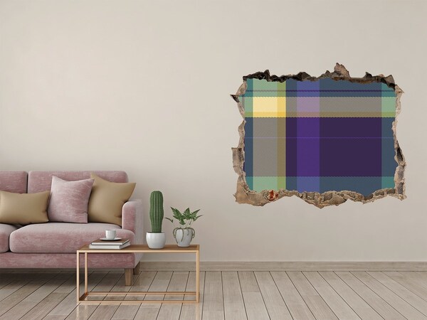 Sticker buco nel muro Motivo a scacchiera sulla parete