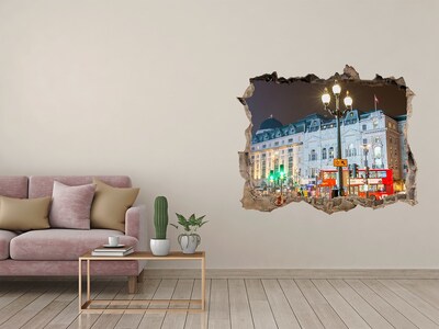 Finto buco nel muro 3D Una strada londinese di notte