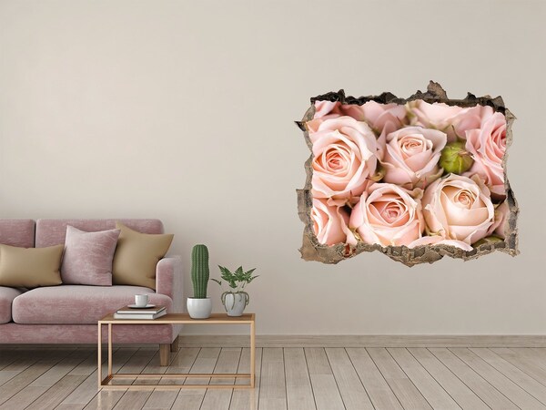 Finto buco nel muro 3D Rose in un buco nel muro