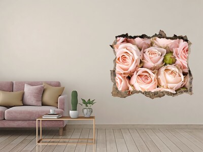 Finto buco nel muro 3D Rose in un buco nel muro