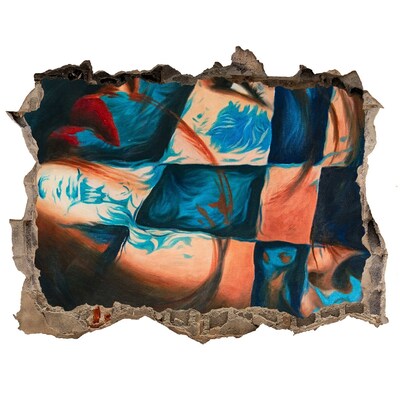 Sticker buco nel muro Un corpo immerso nel colore