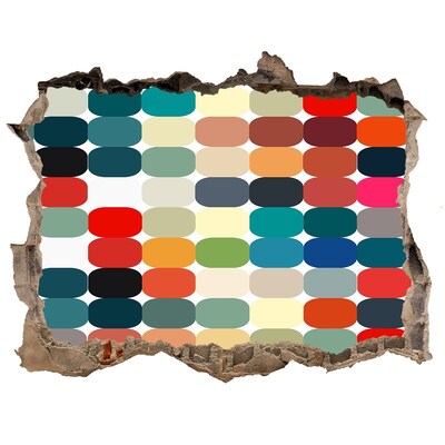 Adesivo buco nel muro Mosaico colorato attraverso un buco nel muro