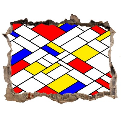 Finto buco nel muro 3D Motivo astratto nello stile di Mondrian