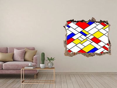 Finto buco nel muro 3D Motivo astratto nello stile di Mondrian