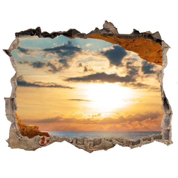 Sticker buco nel muro Tramonto sul mare