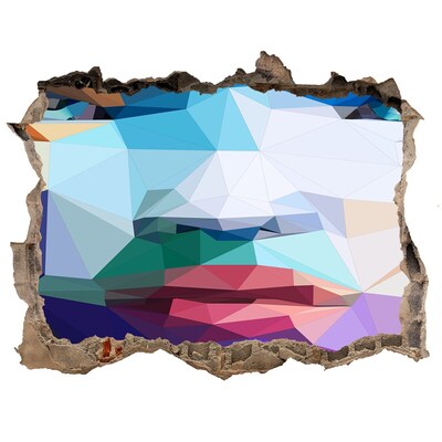 Finto buco nel muro 3D Un paesaggio nei colori della geometria