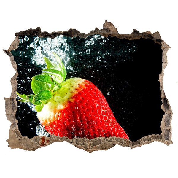 Sticker buco nel muro Fragola in acqua