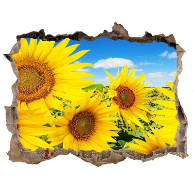 Finto buco nel muro 3D Un paradiso floreale con girasoli