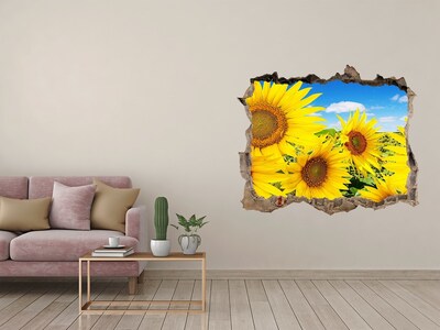 Finto buco nel muro 3D Un paradiso floreale con girasoli