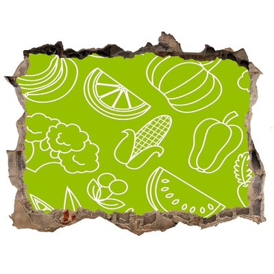 Sticker buco nel muro Un paradiso di frutta in un buco nel muro