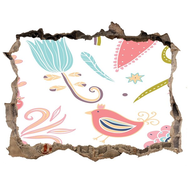 Sticker buco nel muro Il mondo colorato dietro il buco