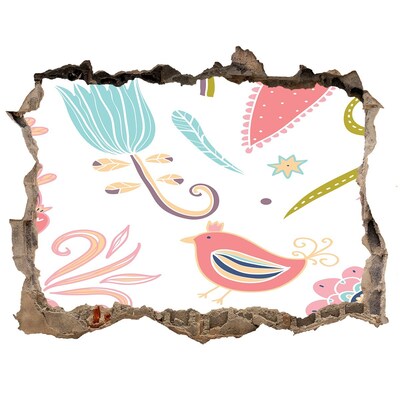 Sticker buco nel muro Il mondo colorato dietro il buco