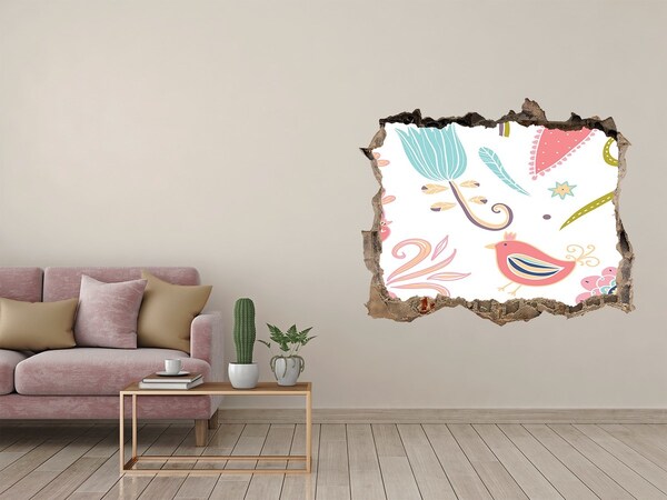 Sticker buco nel muro Il mondo colorato dietro il buco